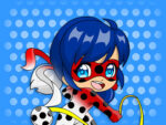 Carte de colorat Chibi Dotted Girl