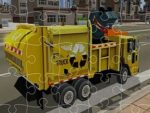 Puzzle cu camioane de gunoi